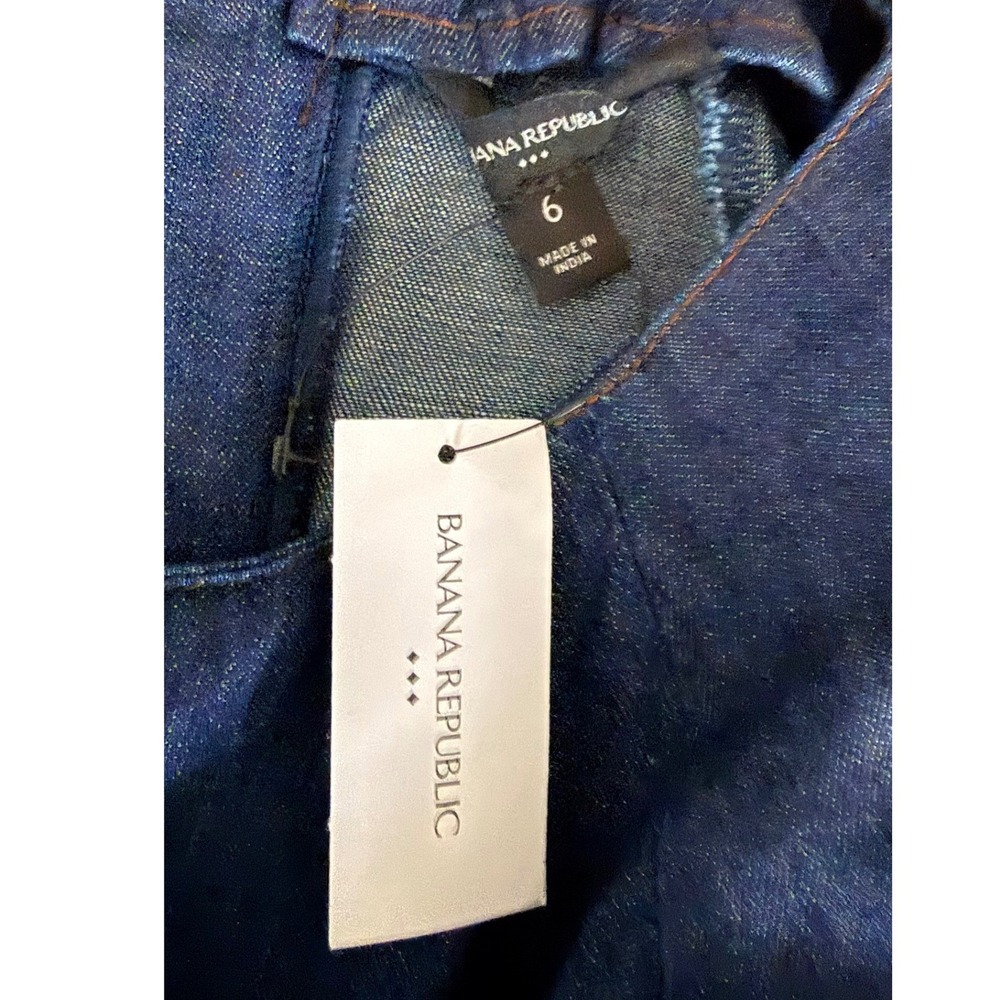 Banana Republic Denim Fit and Flare Mini Dress Indigo Blue Long Sleeve Size 6 - Picture 7 of 12